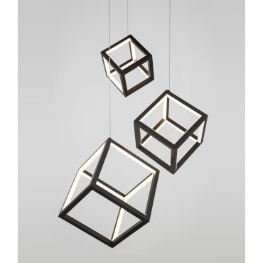Nova Luce Gabbia - hanglamp - 56 x 48,5 x 156 cm - 110W dimbare LED incl. - zand zwart