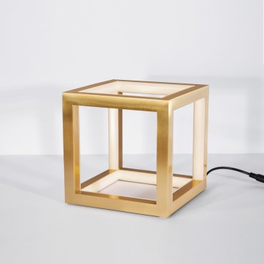 Nova Luce Gabbia - tafellamp - 16 x 16 x 16 cm - 20 dimbare LED incl. - goud