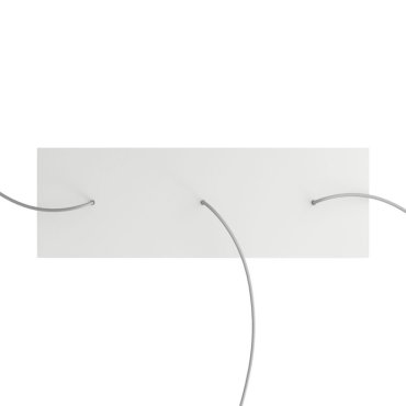 Creative Cables - Rose-One Rechthoekig plafondrozet voor 3 lichtpunten - 67,5 x 22,5 cm - wit