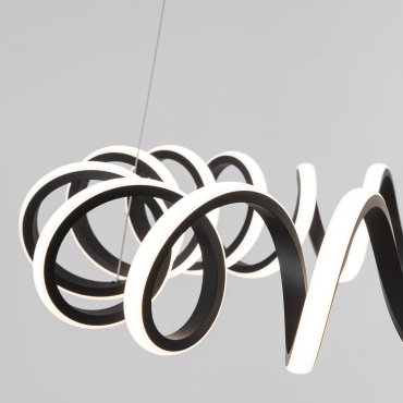 Nova Luce Zinia - hanglamp - Ø 60 x 150 cm - 45W LED incl. - zand zwart