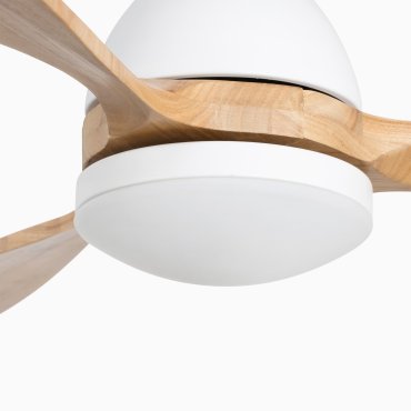 Faro Poros L - plafondventilator met licht - Ø 132 cm - mat wit en den