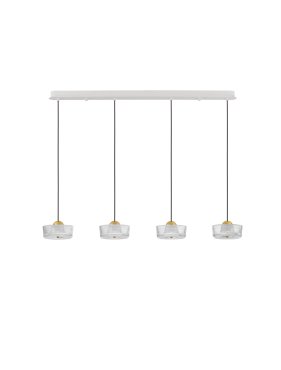 Nova Luce Keros - hanglamp - 100 x 200 x 16 cm - 23W LED incl. - platina goud