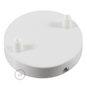 Creative Cables - plafondrozet voor 2 lichtpunten -  Ø 12 x 2,5 cm - glanzend wit