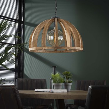 Vico Wooden Bars - hanglamp - Ø 62 x 150 cm - mango hout