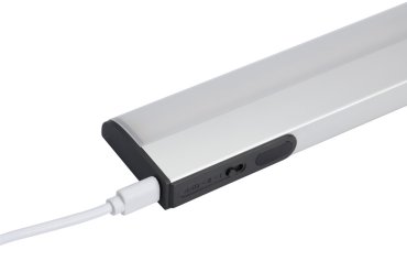 Integral LED - oplaadbare kastverlichting met handbewegingssensor - 1,4 x 4,5 x 26,1 cm -  1,4W dimbare LED incl. - aluminium