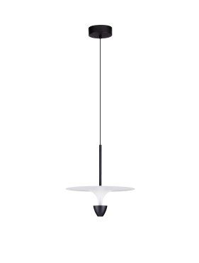 Nova Luce Luet - hanglamp - Ø 34 x 180 cm - 11W LED incl. - zandzwart en wit