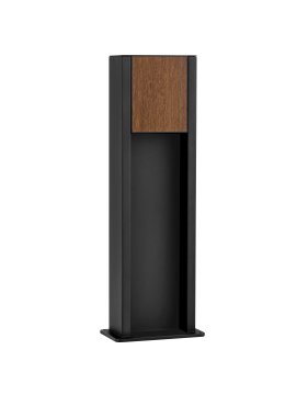 Nova Luce Kioo - tuinpaal - 14 x 50 x 8 cm - 11W LED incl. - IP65 - zandzwart en hout