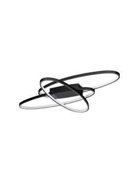 Nova Luce Ipon - plafondlamp - Ø 85 x 7 cm - 47W dimbare LED incl. - mat zwart