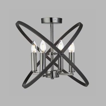 Searchlight Hoopla - plafondverlichting - Ø 45 x 33 cm - tin en bruin