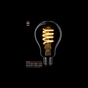 ETH LED Spiral Standard - E27 - dimtone - 8W - 2700K tot 2200K – gerookt