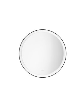 Nova Luce Ural - spiegel met verlichting - Ø 80 x 3,5 cm - 29W LED incl. - IP44 - zandzwart en wit
