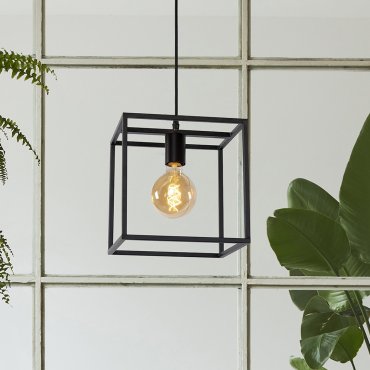 Lichtkoning Achille - hanglamp - 25 x 25 x 155 cm - zwart
