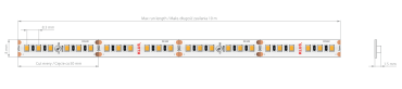 KLUS LED strip - 0,8cm breed, 500cm lengte - 24Vdc - dimbaar - 14,4W LED per meter - 120 LEDs per meter - IP20 - 4000K