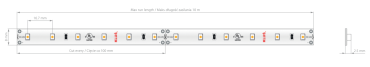 KLUS LED strip - 0,8cm breed, 500cm lengte - 24Vdc - dimbaar - 4,8W LED per meter - 60 LEDs per meter - IP20 - 4000K