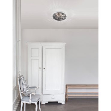 Nova Luce Clam - plafondlamp badkamer - Ø 30 x 12 cm - IP44 - rook chroom