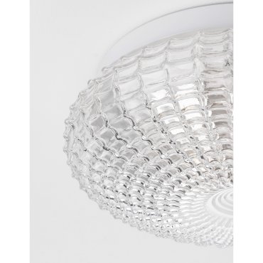Nova Luce Clam - plafondlamp badkamer - Ø 30 x 12 cm - IP44 - transparant