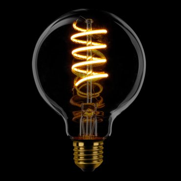 ETH Globe Spiral LED Filament - Ø 8 cm - E27 - dimbaar - 7,5W - 2200K  - goud