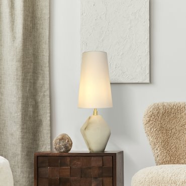 Searchlight Apex - tafellamp - Ø 20 x 56 cm - wit
