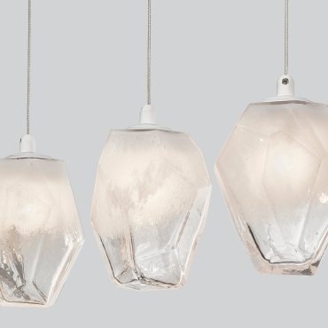 Nova Luce Ice - hanglamp - 84 x 12 x 180 cm - wit en transparant