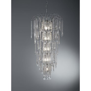 Searchlight Waterfall - luster - Ø 58 x 160 cm - chroom
