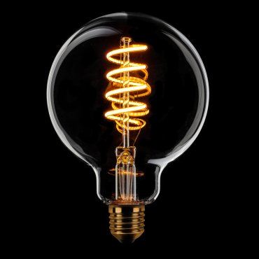 ETH Globe Spiral LED Filament - Ø 9,5 cm - E27 - 3 stappen dimbaar - 7W - 1800K  - transparant