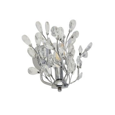 Searchlight Bouquet - wandverlichting met trekschakelaar - 26 x 19 x 28 cm - chroom en transparant