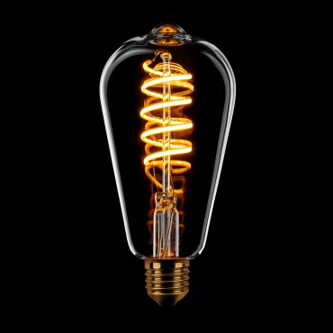 ETH Edison Spiral LED Filament ST64 - E27 - 8W dimbaar - 1800K  - transparant