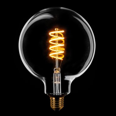 ETH Globe Spiral LED Filament - Ø 12,5 cm - E27 - 8W dimbaar- 1800K  - transparant