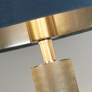 Searchlight London - tafellamp - Ø 38 x 63 cm - zilver en blauwgroen