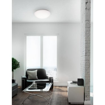 Nova Luce Brest - plafondlamp badkamer - Ø 38 x 13 cm - IP44 - wit
