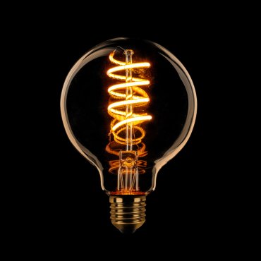 ETH Globe Spiral LED Filament - Ø 8 cm - E27 - 3 stappen dimbaar - 7W - 1800K  - goud