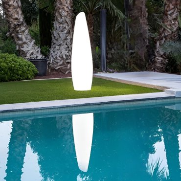 New Garden Fredo 140 - buiten vloerlamp met snoer en stekker - Ø 38 x 139 cm - 18W LED incl. - IP65 - wit