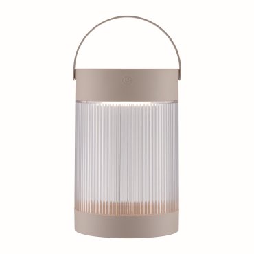 Nordlux Coupar Solar - draagbare tafellamp op zonne-energie met USB-poort - Ø 14 x 22 cm - 3 stappen dimbare - 3,2W LED incl. - IP44 - zand