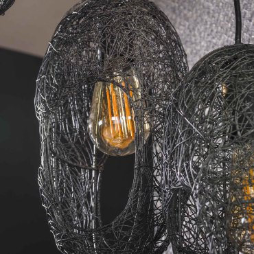 Vico Open Eye Wire - hanglamp -  Ø 45 x 180 cm - zwart