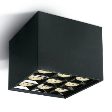 SHOWROOMMODEL - ONE Light Mirror Square Boxes - plafondverlichting - 12,3 x 12,3 x 8,8 cm - 30W LED incl. - zwart