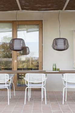 Faro Nara - hanglamp - Ø 46 x 35,4 cm - IP65 - roestbruin