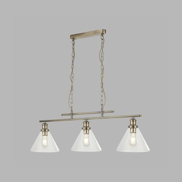 Searchlight Pyramid - hanglamp - 95 x 23 x 87 cm - antiek messing