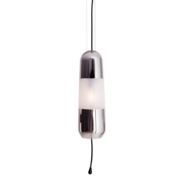 Maxlight Mauri - hanglamp - Ø 12,5 x 180 cm - zwart en gerookt glas