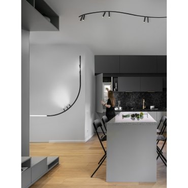 Nova Luce Curve - curve spoor 72 graden voor uitsparing magnetisch profiel - 120 x 6,9 x 7,5 cm - zandzwart