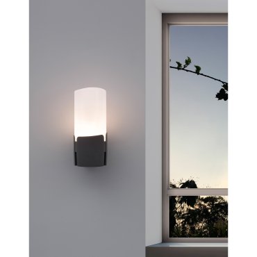 Nova Luce Pyro - buiten wandverlichting - 10 x 13 x 21 cm - IP54 - donkergrijs