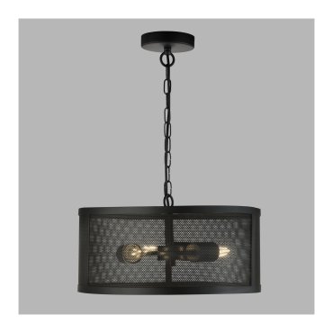 Searchlight Fishnet - hanglamp - Ø 45 x 150 cm - mat zwart