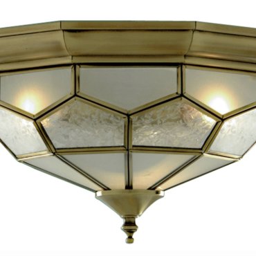 Searchlight Flush - plafondverlichting - Ø 29 x 18 cm - antiek messing