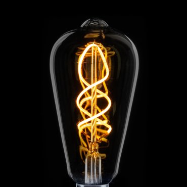 ETH Edison Spiral LED Filament ST64 - E27 - 4W dimbaar - 2200K – gerookt