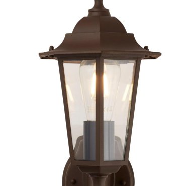 Searchlight Alex - buiten wandlamp met PIR-sensor - 17 x 37 cm - IP44 - rustiek bruin