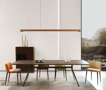 VK Lighting Woody - hanglamp - 180 x 4,5 x 200 cm - 27W Dali dimbare led incl. - donker hout