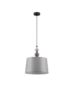 Nova Luce Damo - hanglamp - Ø 34 x 150 cm - mat zwart, grijs en bruin