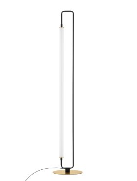 Nova Luce Wetro - vloerlamp - 28 x 150 cm - 32W LED incl. - mat zwart en goud
