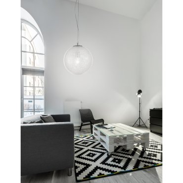Nova Luce Frozen - hanglamp - Ø 20 x 120 cm - transparant en chroom