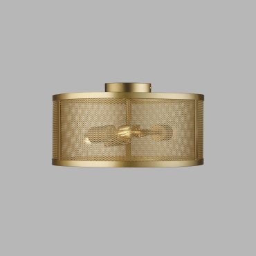 Searchlight Fishnet - plafondverlichting - Ø 45 x 21 cm - mat goud