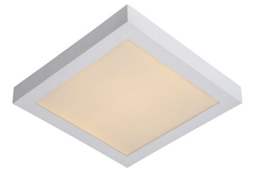 Lucide Brice-Led - plafondverlichting - 30 x 30 x 3,9 cm - 30W dimbare LED incl. - IP44 - wit